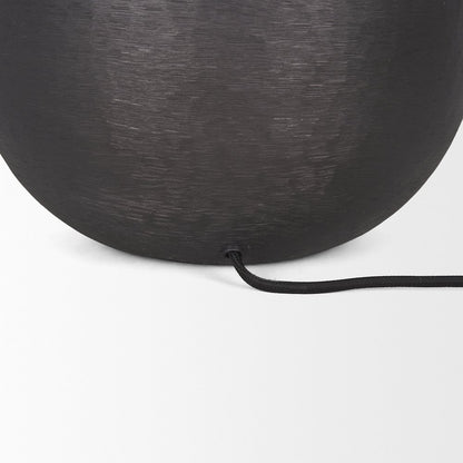 Sadiyah Black Brushed Metal Beige Shade Table Lamp