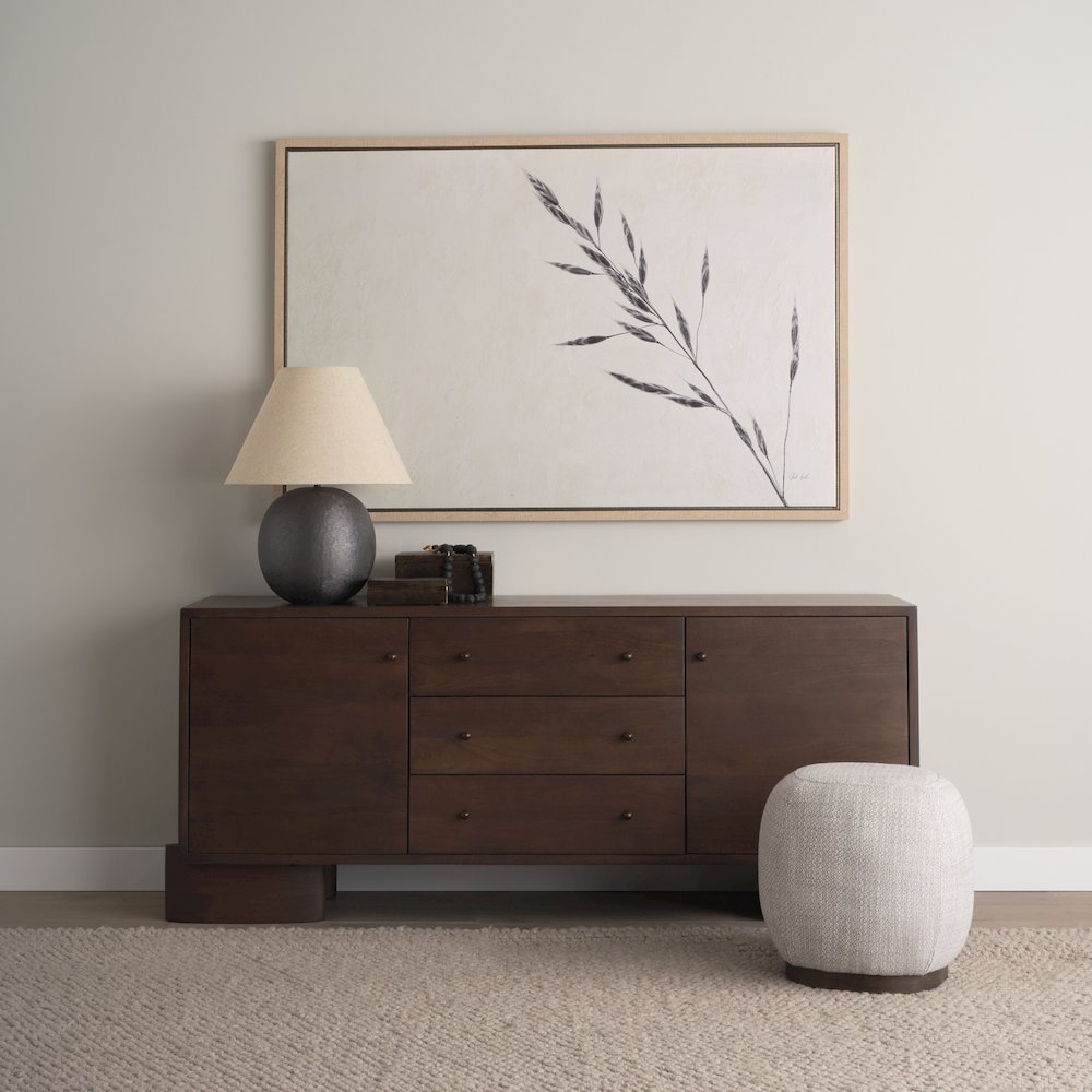 Sadiyah Black Brushed Metal Beige Shade Table Lamp