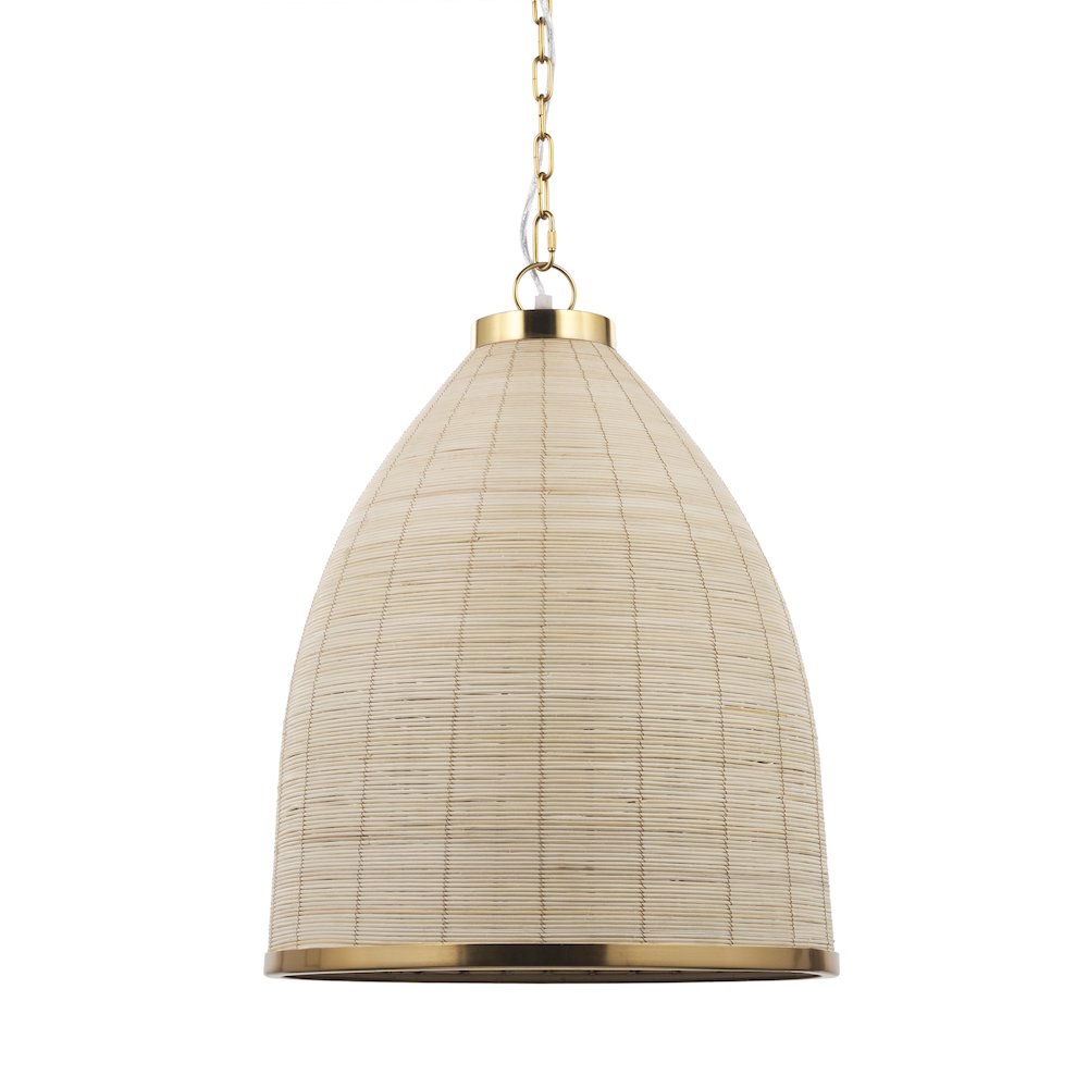 Saliha Cane Brass Metal Pendant Light