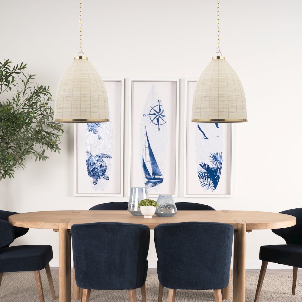 Saliha Cane Brass Metal Pendant Light
