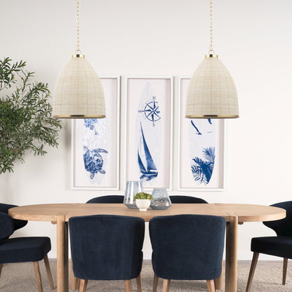 Saliha Cane Brass Metal Pendant Light