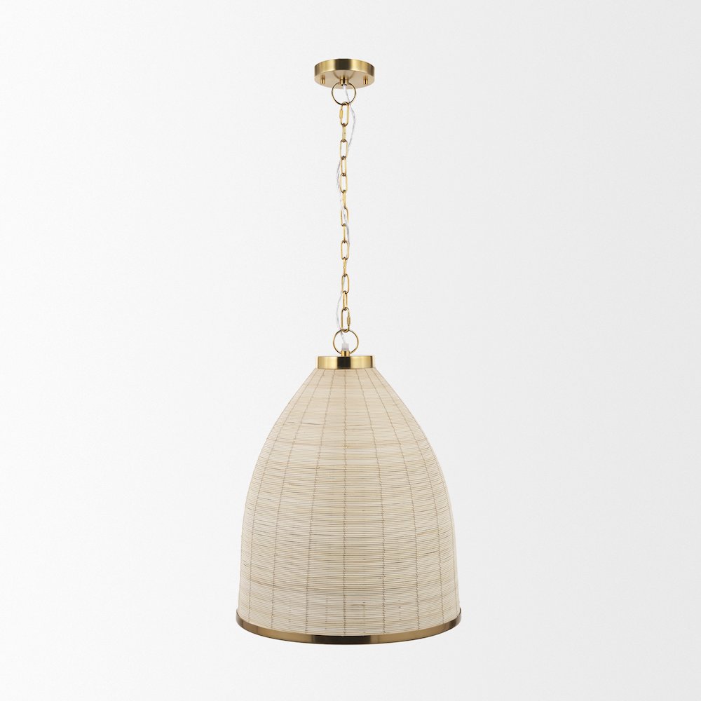 Saliha Cane Brass Metal Pendant Light