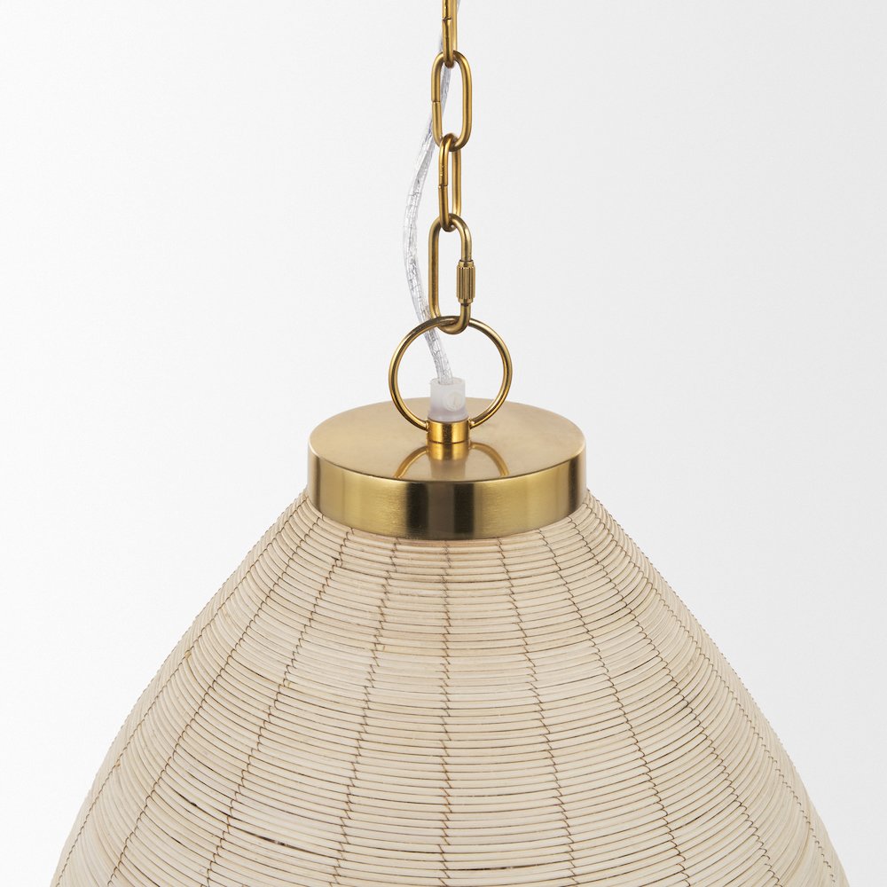 Saliha Cane Brass Metal Pendant Light