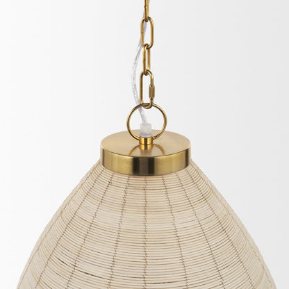 Saliha Cane Brass Metal Pendant Light