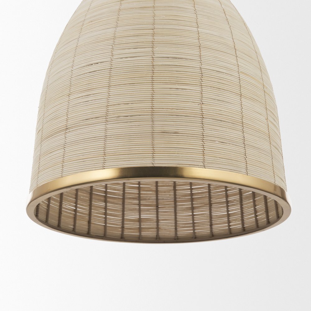 Saliha Cane Brass Metal Pendant Light