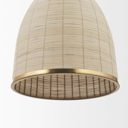 Saliha Cane Brass Metal Pendant Light