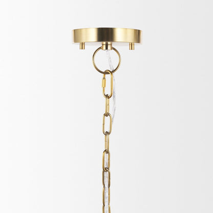 Sadah Tall Clear Blown Glass Gold Metal Pendant Light