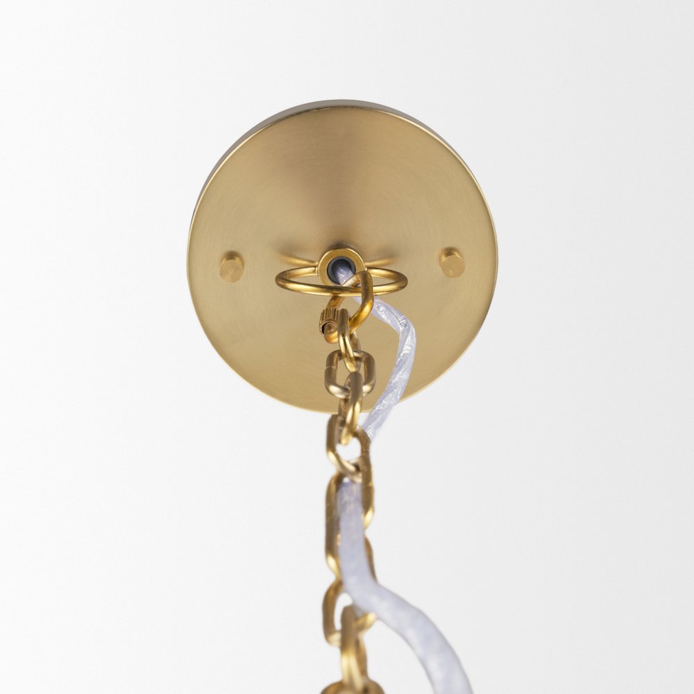 Sadah Tall Clear Blown Glass Gold Metal Pendant Light