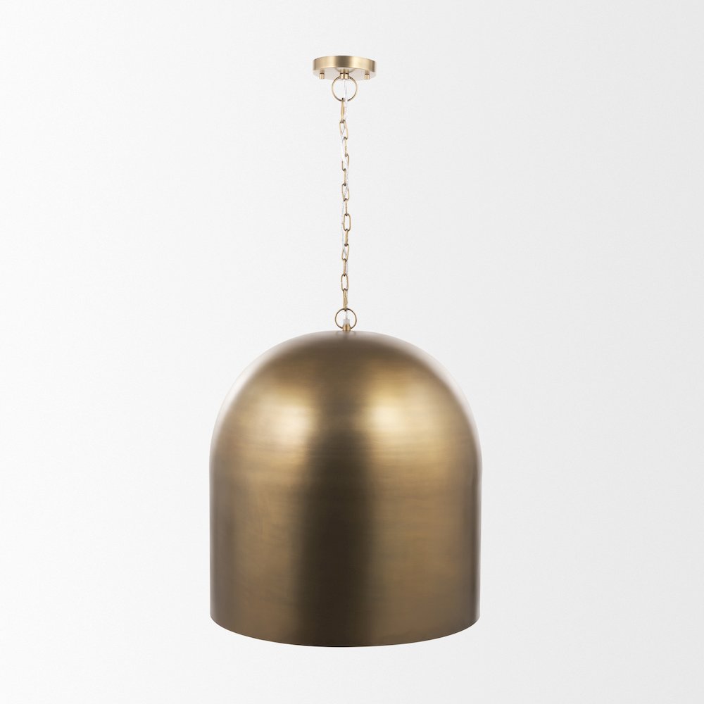 Sanne Antiqued Gold Metal Silver Foil Large Pendant Light