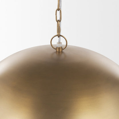 Sanne Antiqued Gold Metal Silver Foil Large Pendant Light