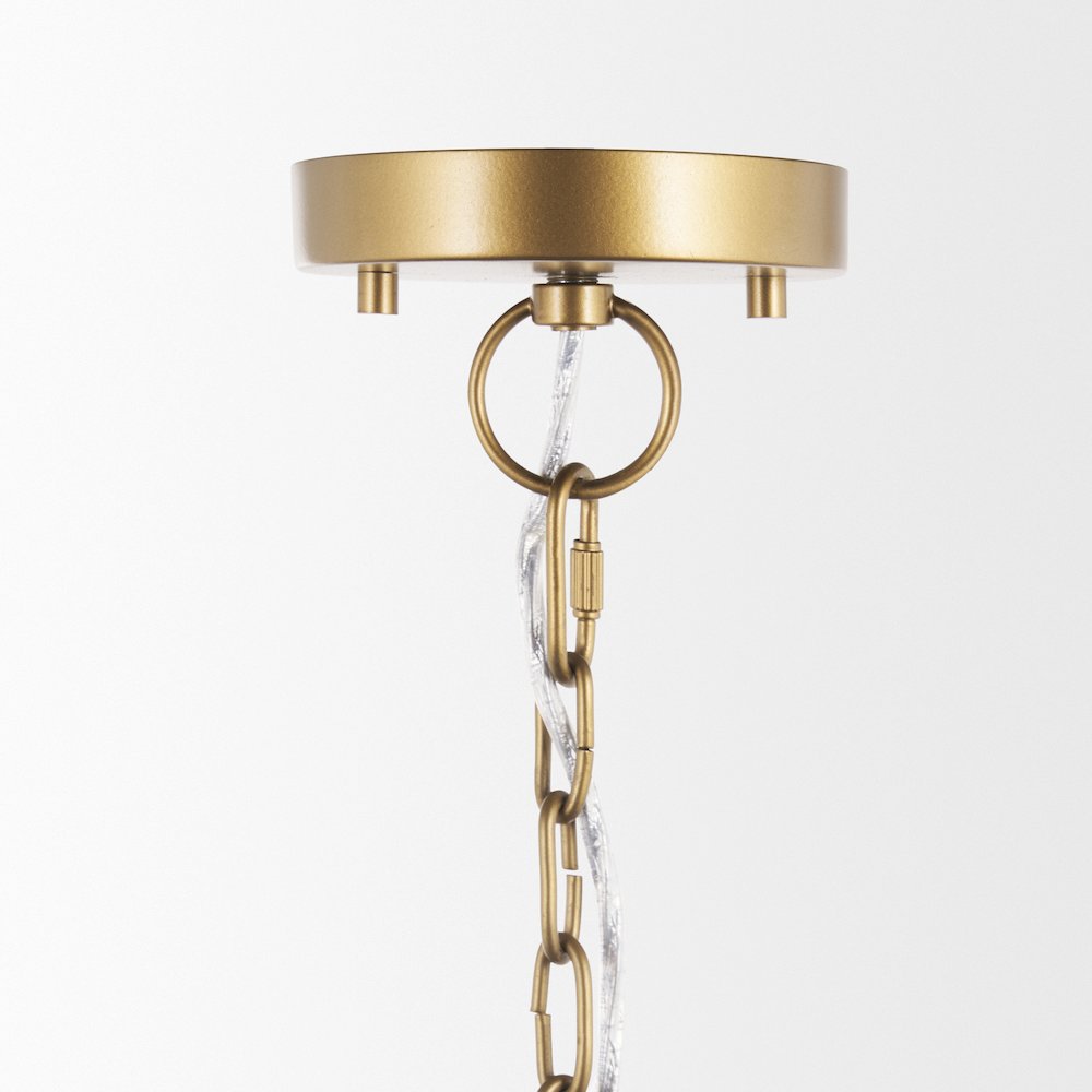 Sanne Antiqued Gold Metal Silver Foil Wide Pendant Light
