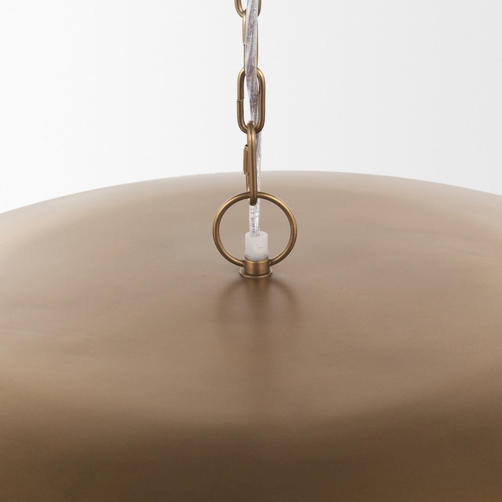 Sanne Antiqued Gold Metal Silver Foil Wide Pendant Light