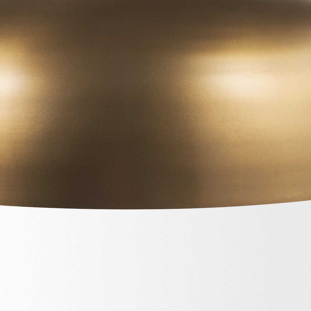 Sanne Antiqued Gold Metal Silver Foil Wide Pendant Light