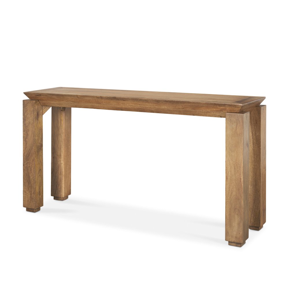 Brown Wood Tapered Top Console Table
