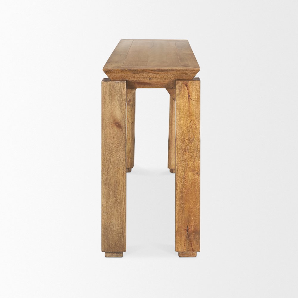 Brown Wood Tapered Top Console Table