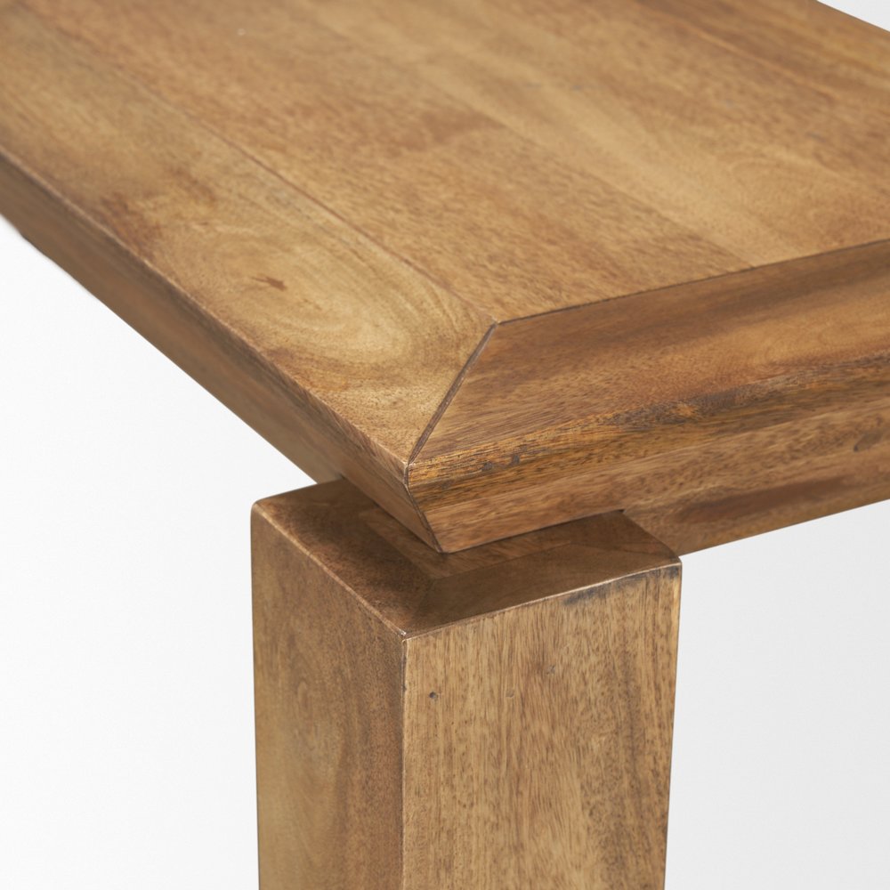 Brown Wood Tapered Top Console Table