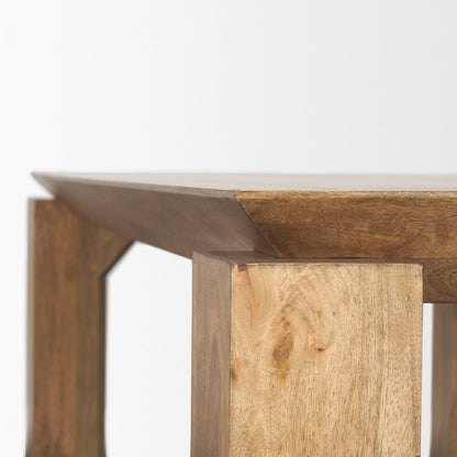 Brown Wood Tapered Top Console Table