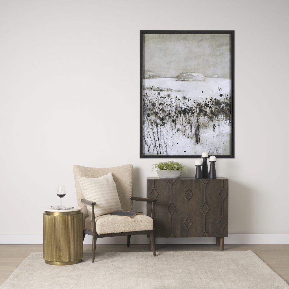 White Marble Gold Metal Round Fluted Accent Table