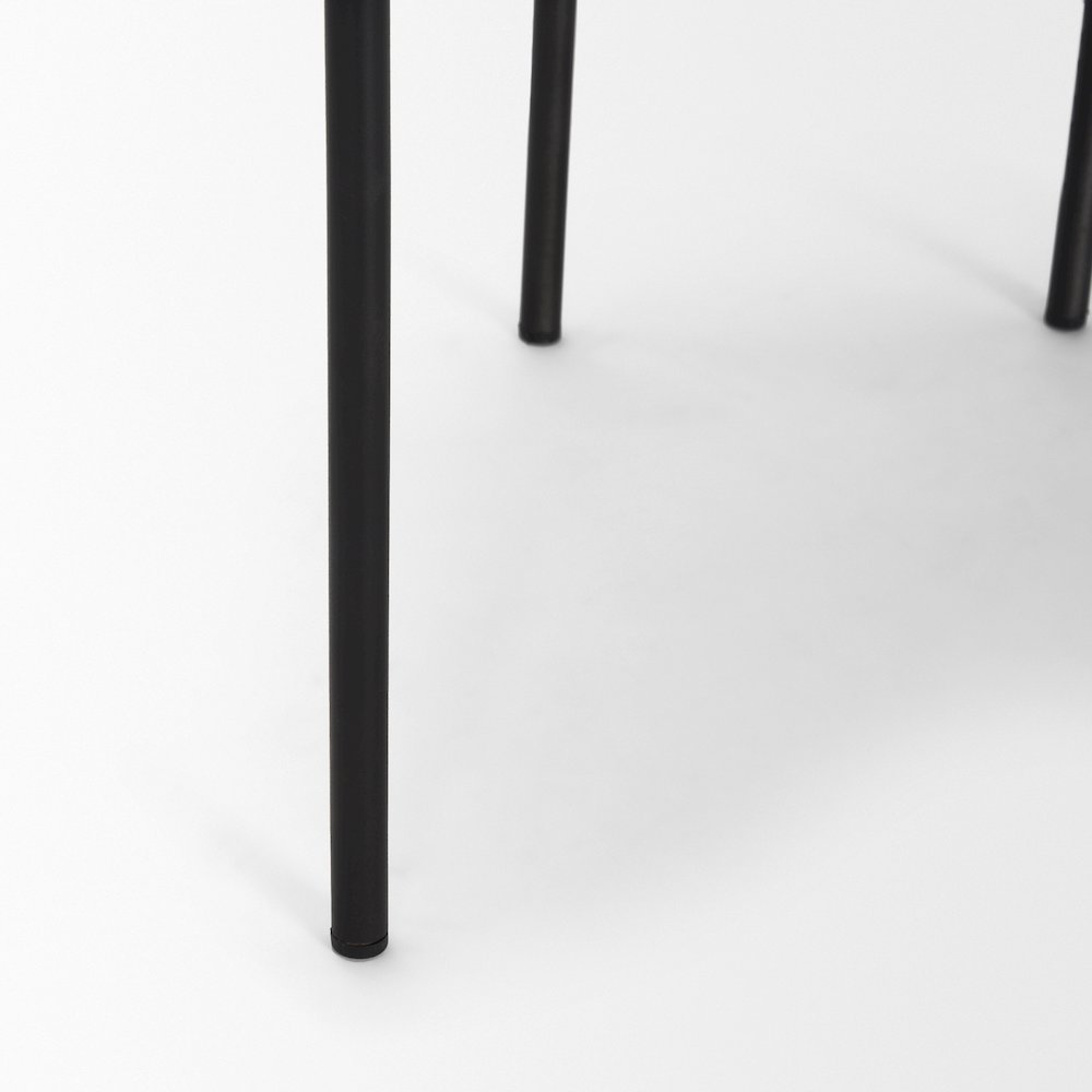 Muted Brown Faux Leather Black Metal Dining Chair