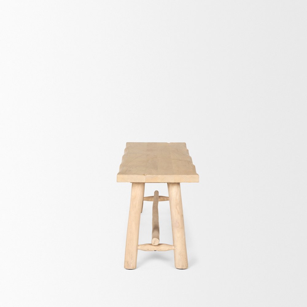 Light Brown Wooden Craftsman Bench