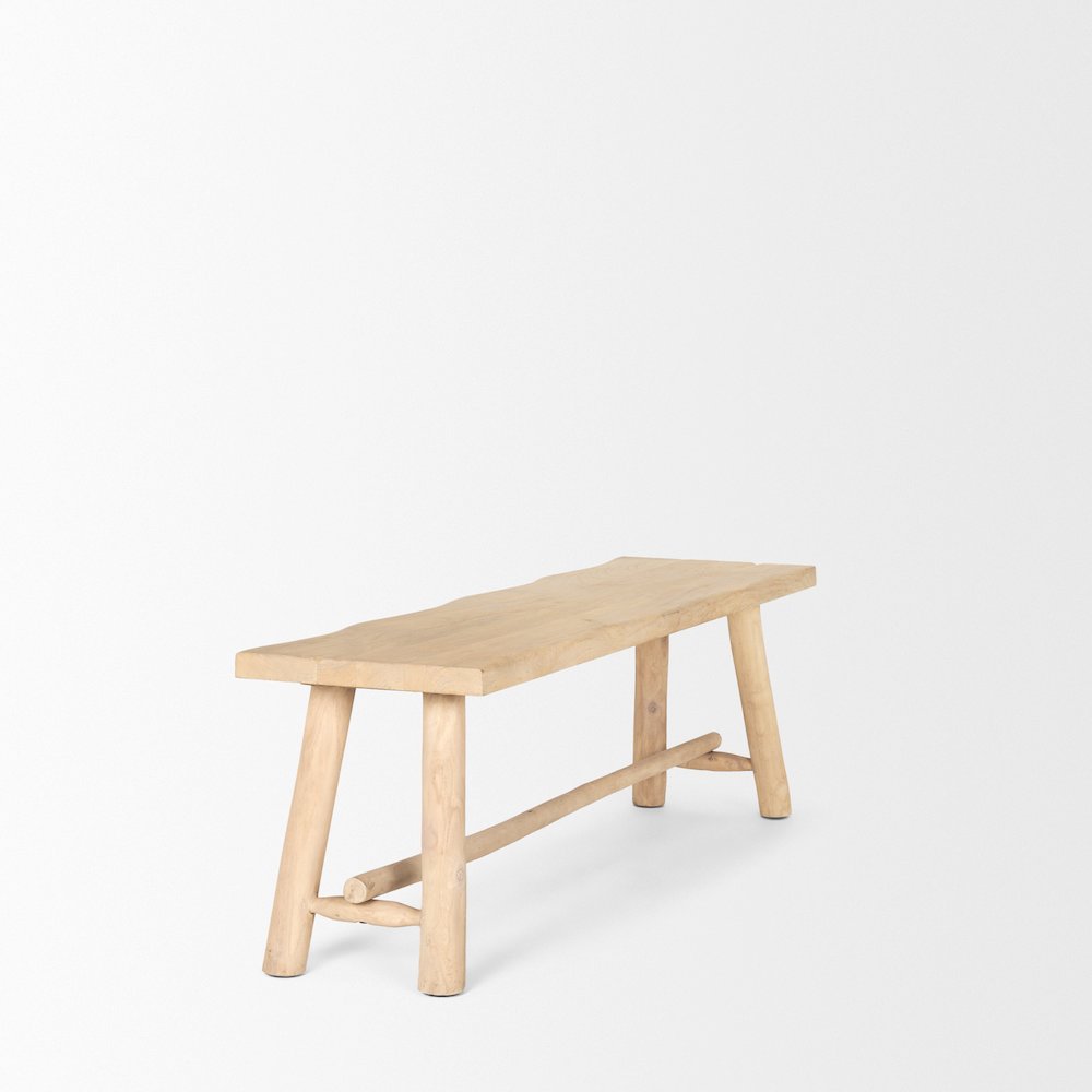 Light Brown Wooden Craftsman Bench