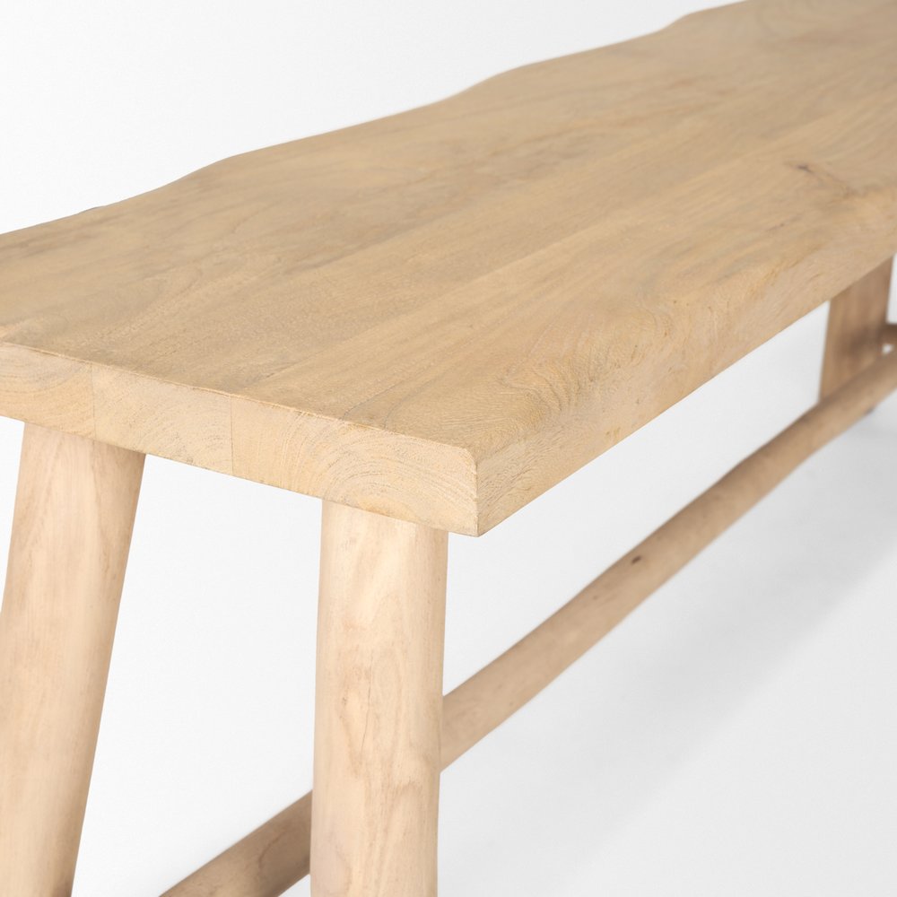 Light Brown Wooden Craftsman Bench