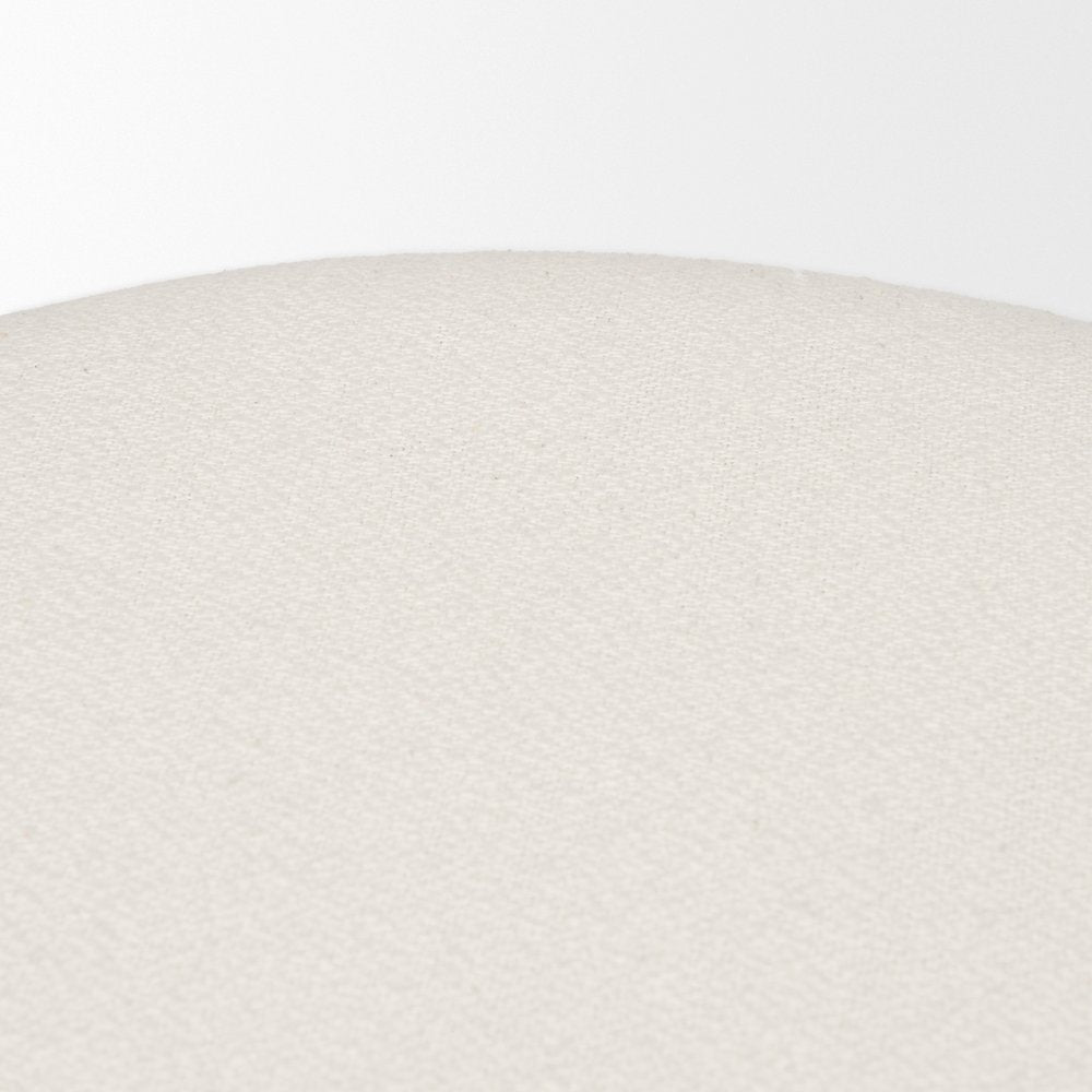 Shaiden Brown Wood Cream Fabric Stool