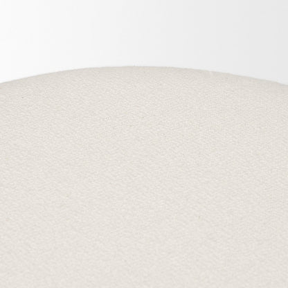 Shaiden Brown Wood Cream Fabric Stool