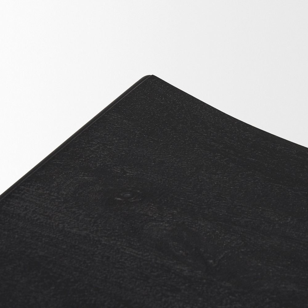 Textured Black Wood Black Metal Counter Stool