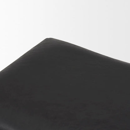 Taniel Black Leather Black Metal Stool