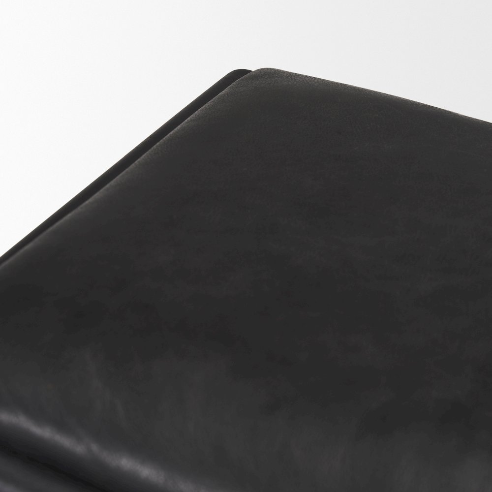 Black Leather Black Metal Counter Stool