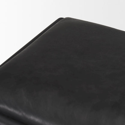 Black Leather Black Metal Counter Stool