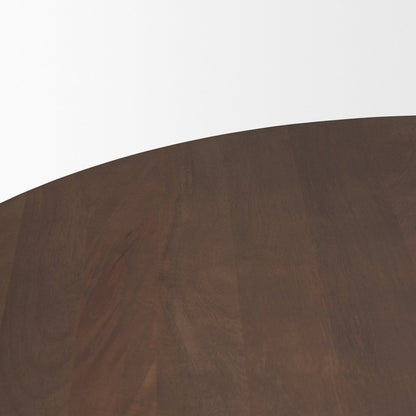 Swanson 60" Dark Brown Wood Round Pedestal Dining Table