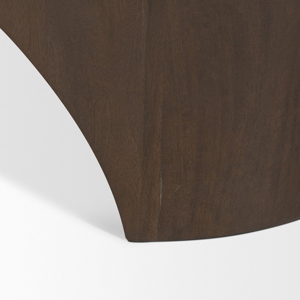 Oval Dark Brown Wood Arched Legs Coffee Table