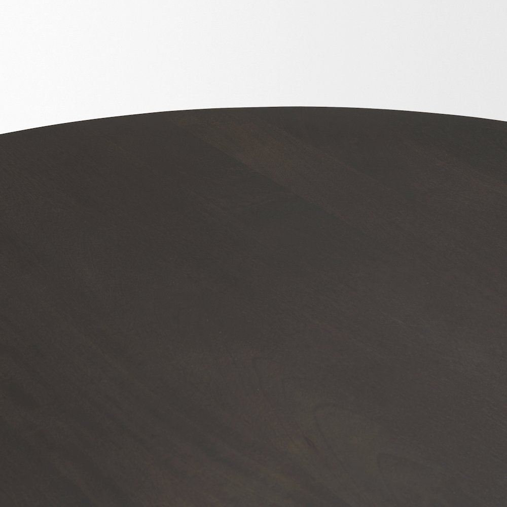 Tarro 60" Round Textured Espresso Wood Geometrical Base Dining Table