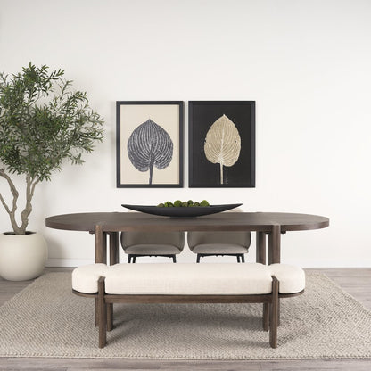 Sohan Dark Elm Wood Oval Dining Table