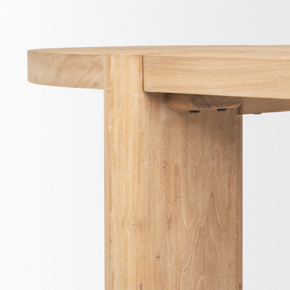 Sohan Light Brown Wood Oval Dining Table