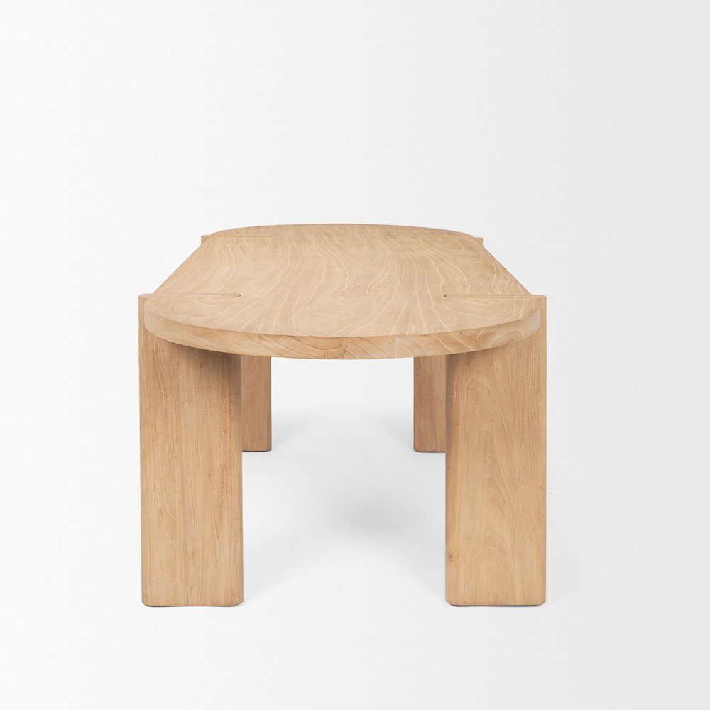 Sohan Light Brown Wood Oval Dining Table