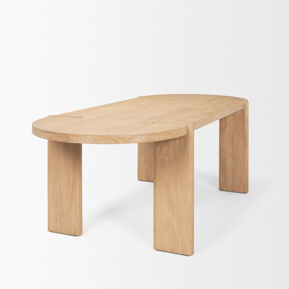 Sohan Light Brown Wood Oval Dining Table