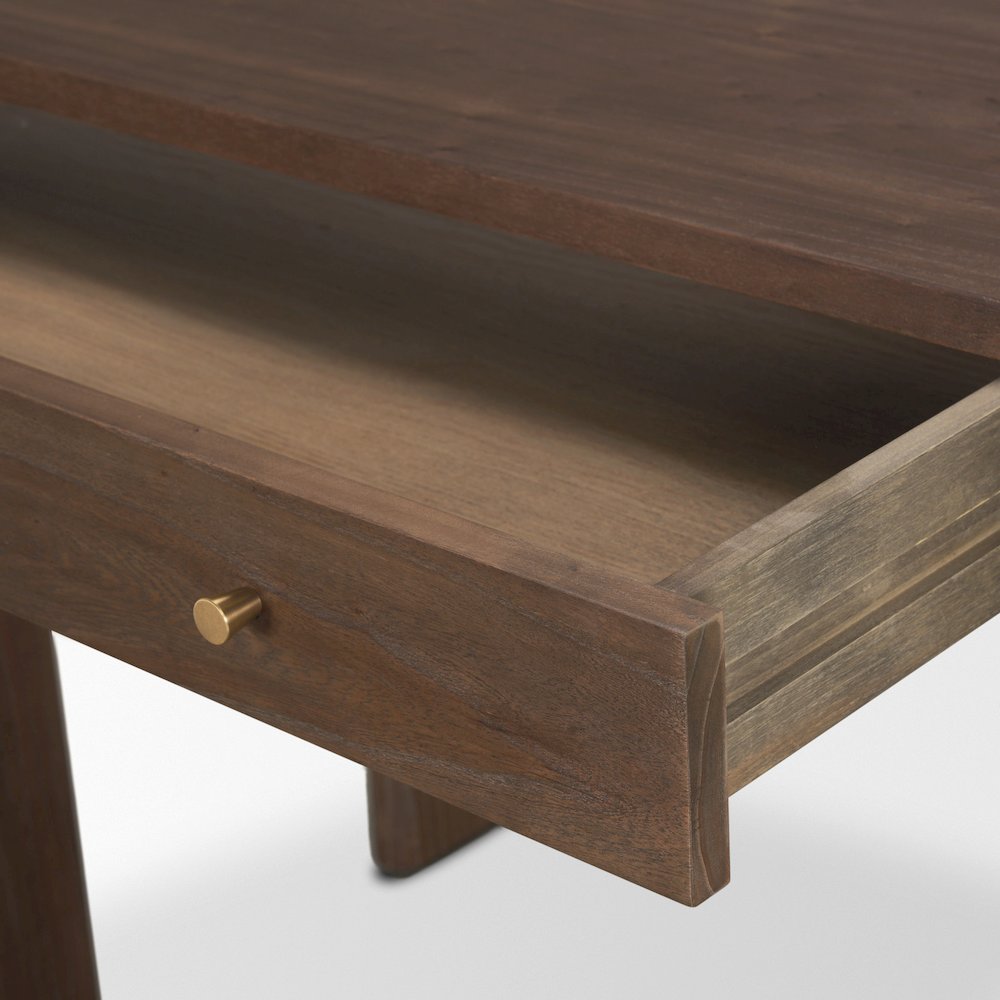Sohan Dark Brown Elm Wood Oblong Desk