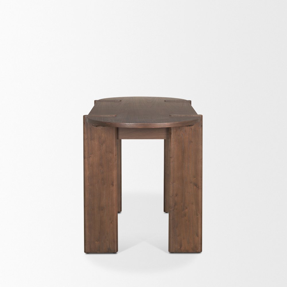 Sohan Dark Brown Elm Wood Oblong Desk