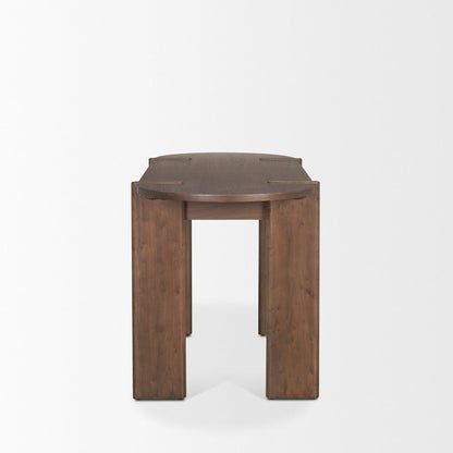 Sohan Dark Brown Elm Wood Oblong Desk