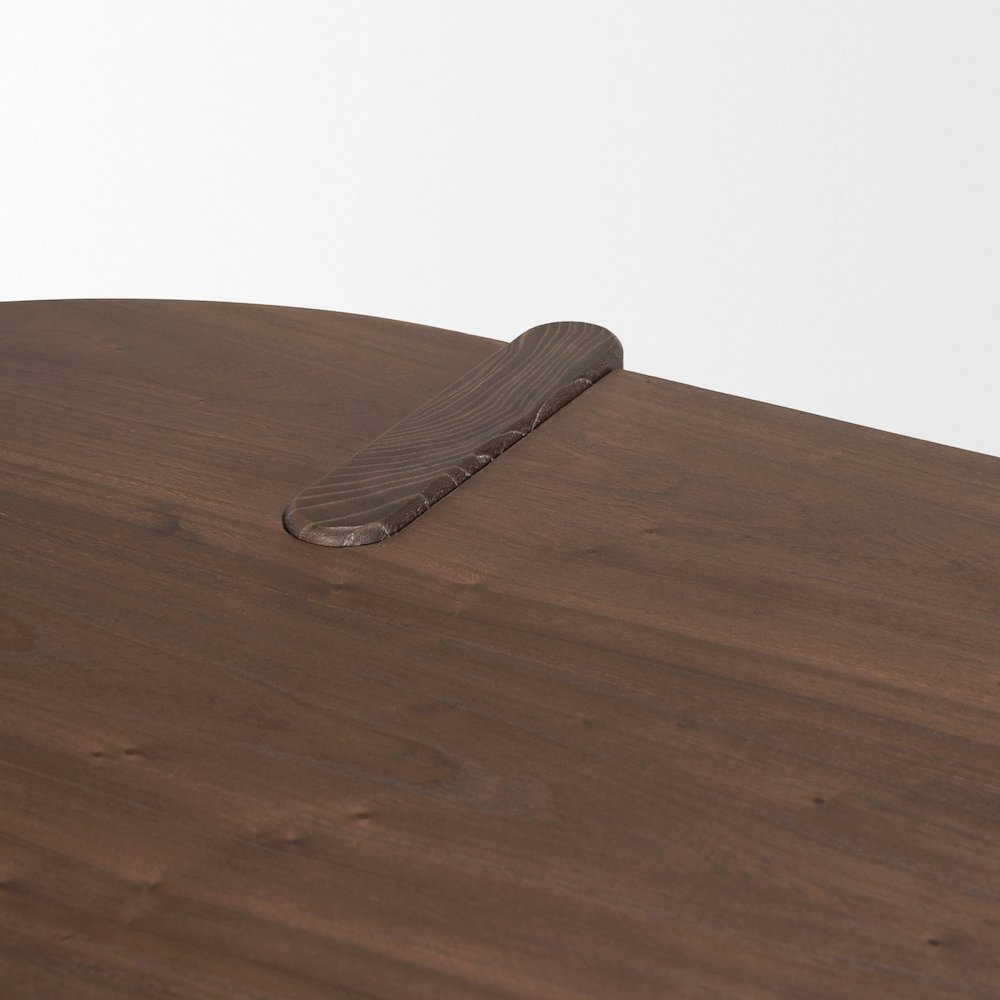 Sohan Dark Brown Elm Wood Oblong Desk