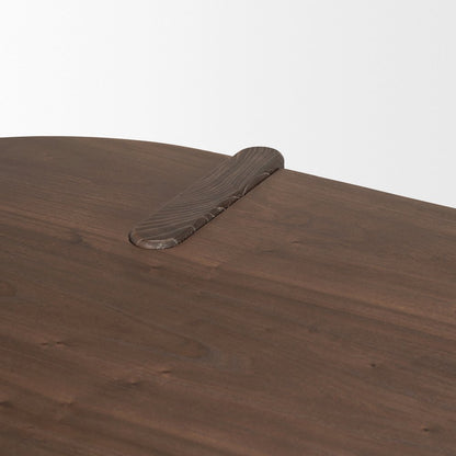 Sohan Dark Brown Elm Wood Oblong Desk