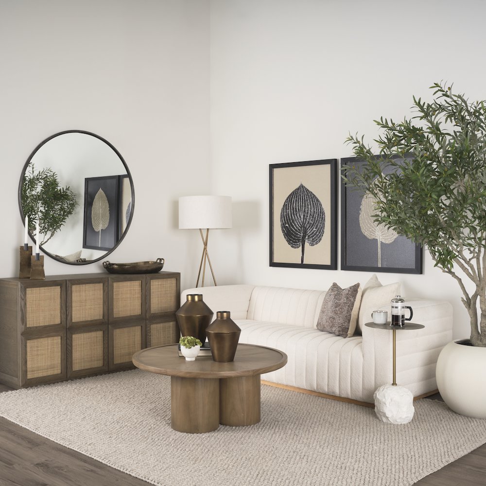 Medium Brown Round Coffee Table