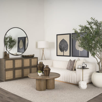 Medium Brown Round Coffee Table