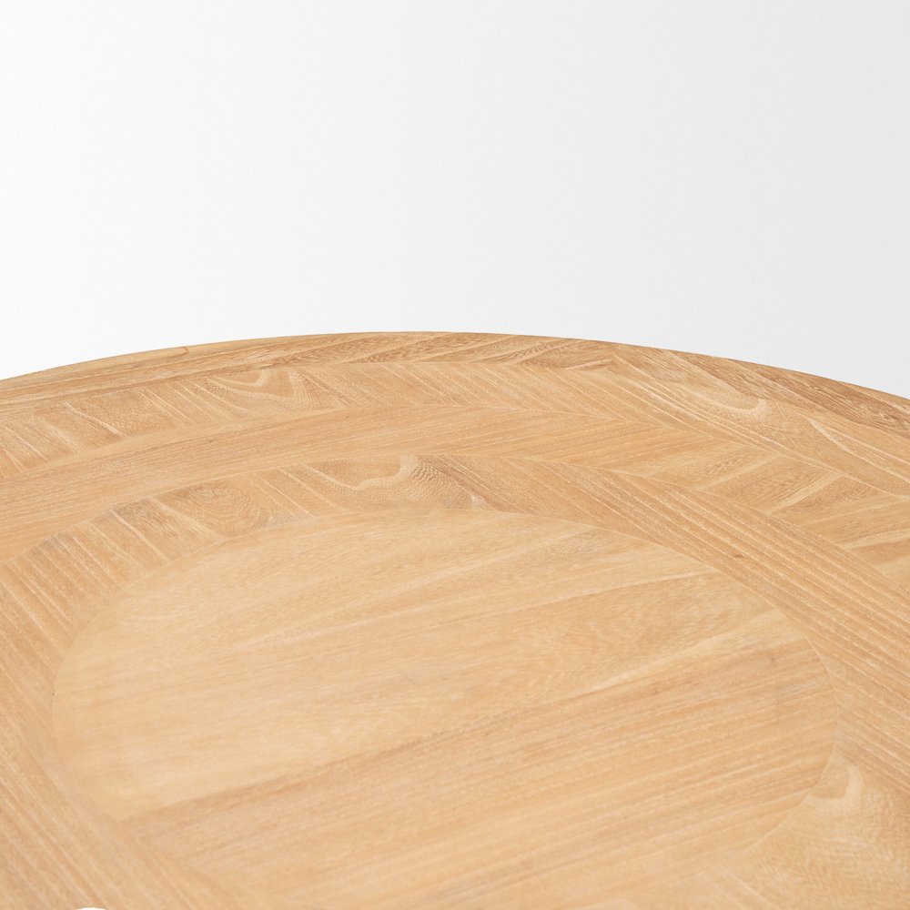Light Brown Wood Round Coffee Table