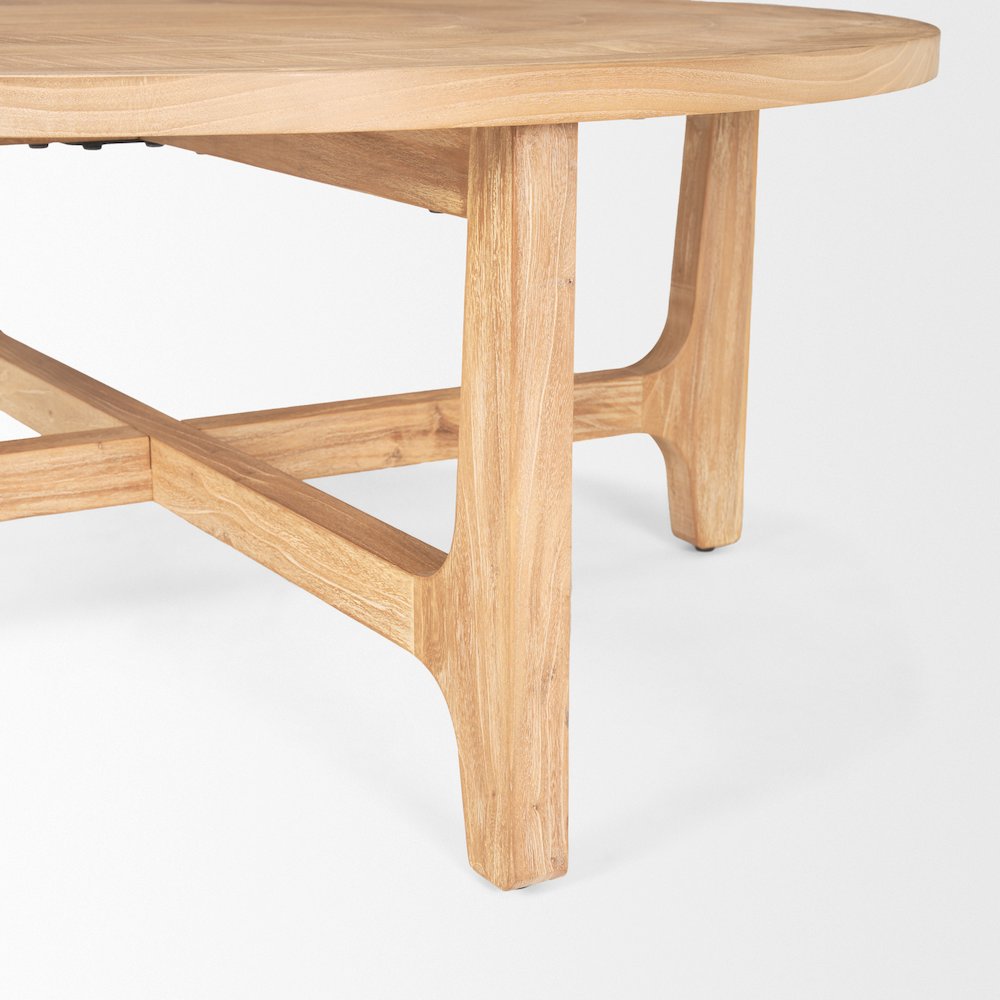 Light Brown Wood Round Coffee Table