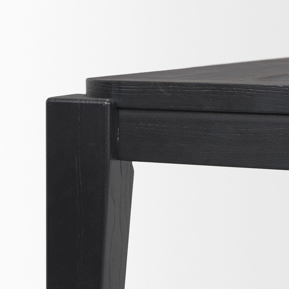 Teva Black Wood Rectangular 92" Dining Table
