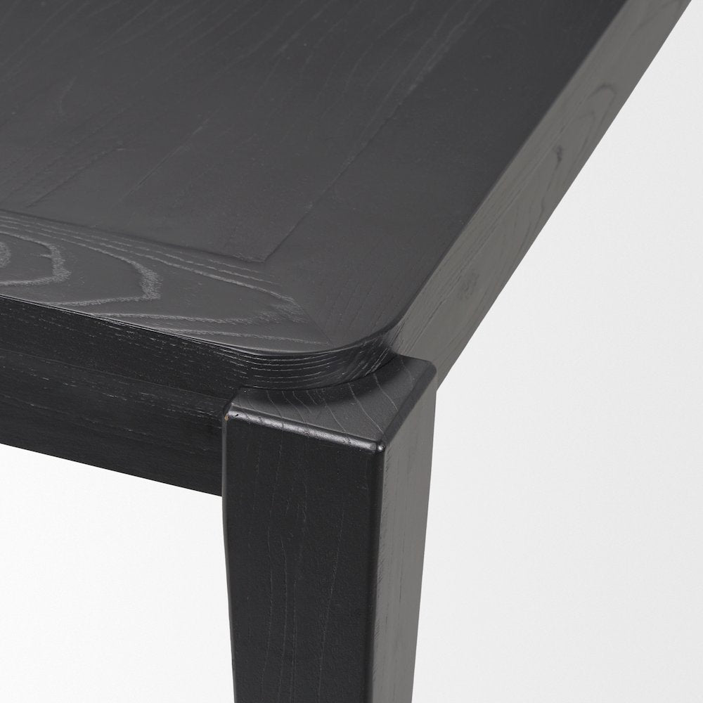 Teva Black Wood Rectangular 92" Dining Table